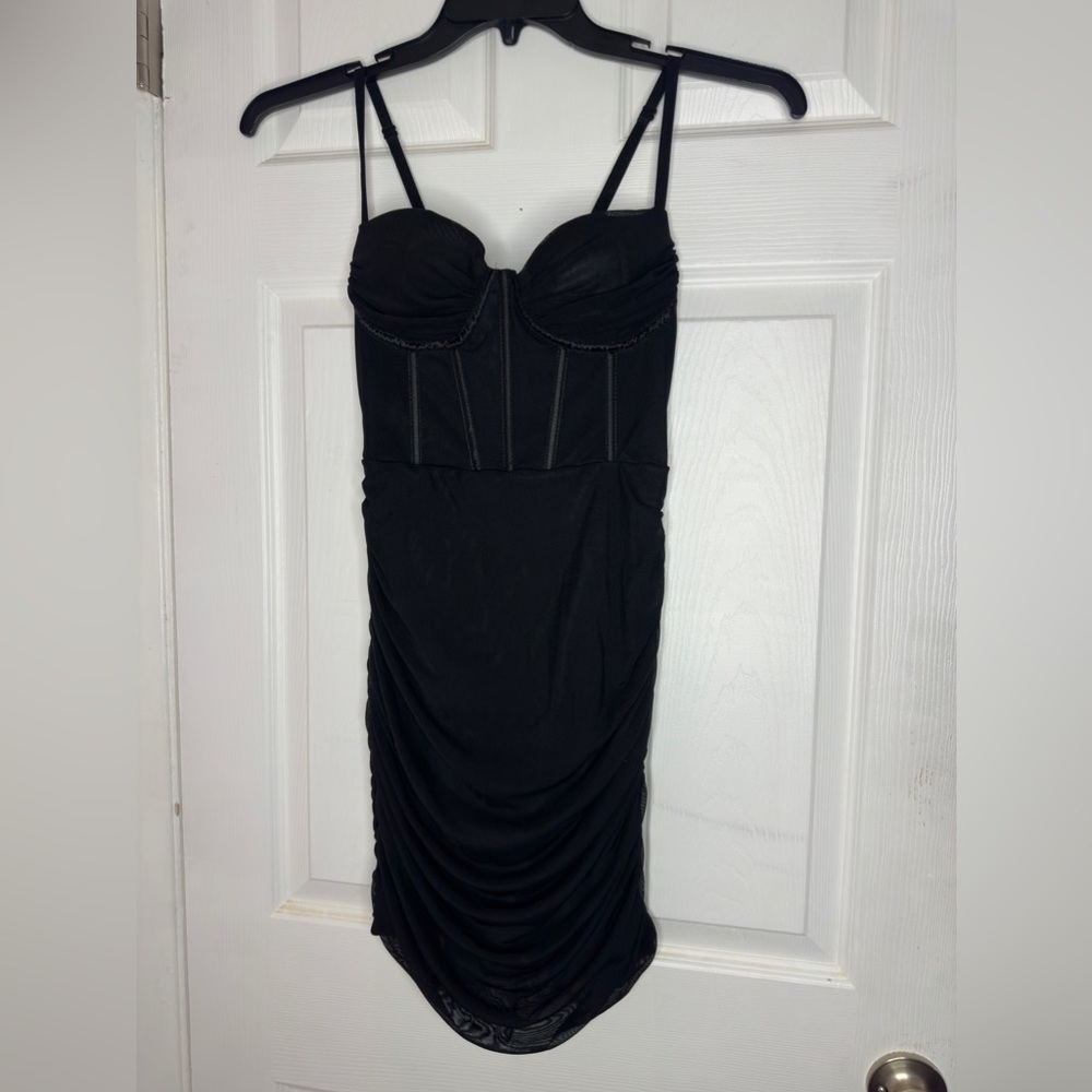 Black ruched Amazon dress size small
